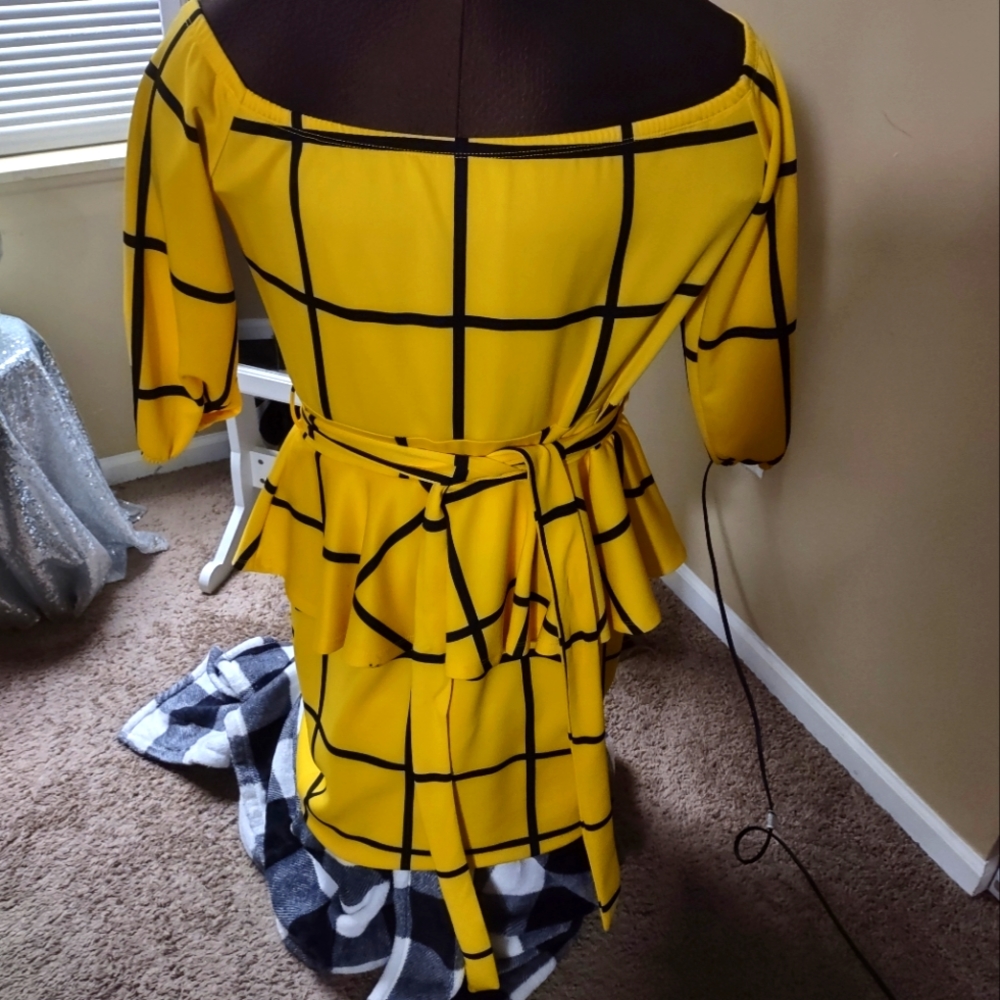 Yellow and black dress